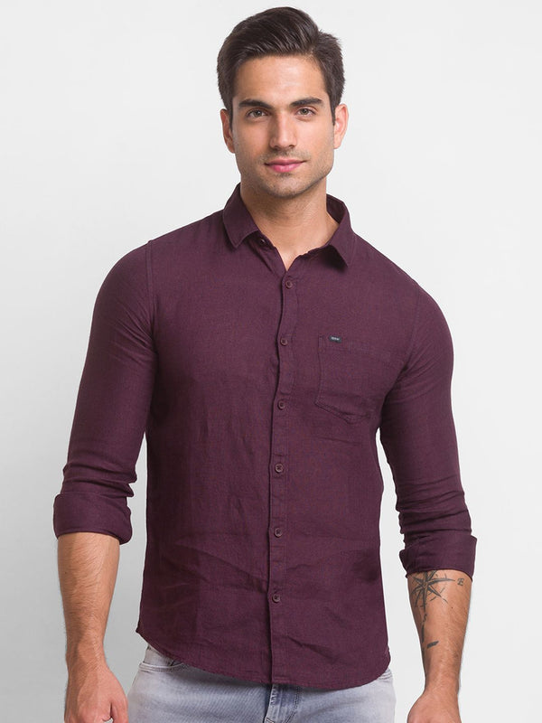 SPYKAR Linen Solid Slim Fit Casual Shirt