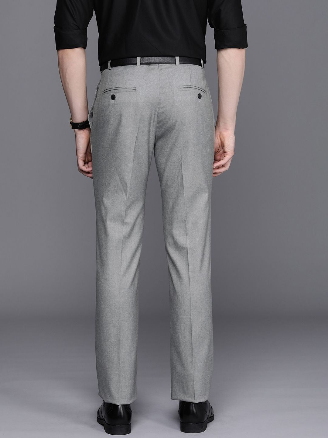 Raymond Men Textured Slim Fit Formal Trousers