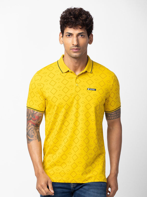 T-Shirt Slim Lelaki Bercetak Polo Slim Polo yang Dicetak