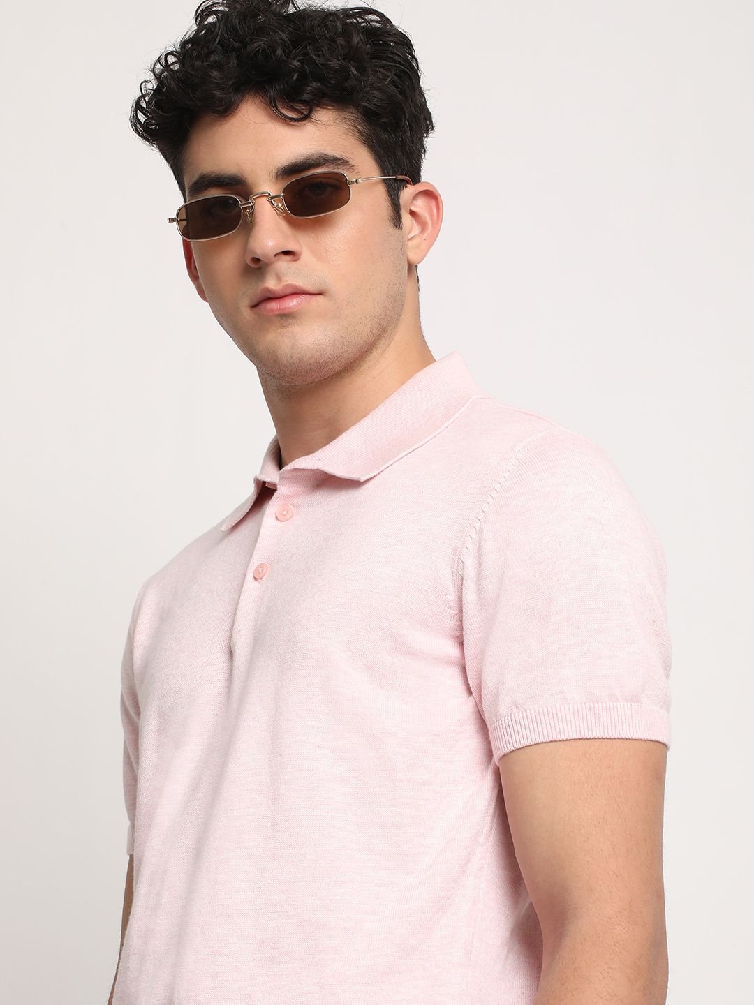 THE BEAR HOUSE Men Solid Slim Fit Cotton Polo Collar T-Shirt