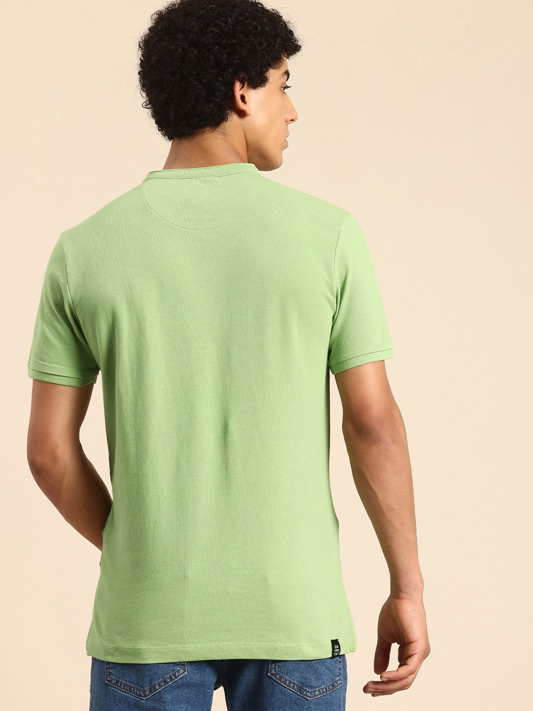 Being Human Henley Neck Pure Cotton T-shirt