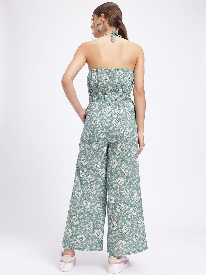 DressBerry Floral Glam Halter Neck Basic Jumpsuit