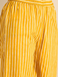 Anouk Women Yellow & White Printed Kurta with Palazzos