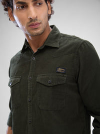 SPYKAR Men Slim Fit Opaque Solid Spread Collar Casual Shirt