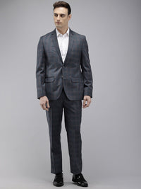 Park Avenue Checked Notched Lapel Single-Breasted Formal 2 Piece Suits