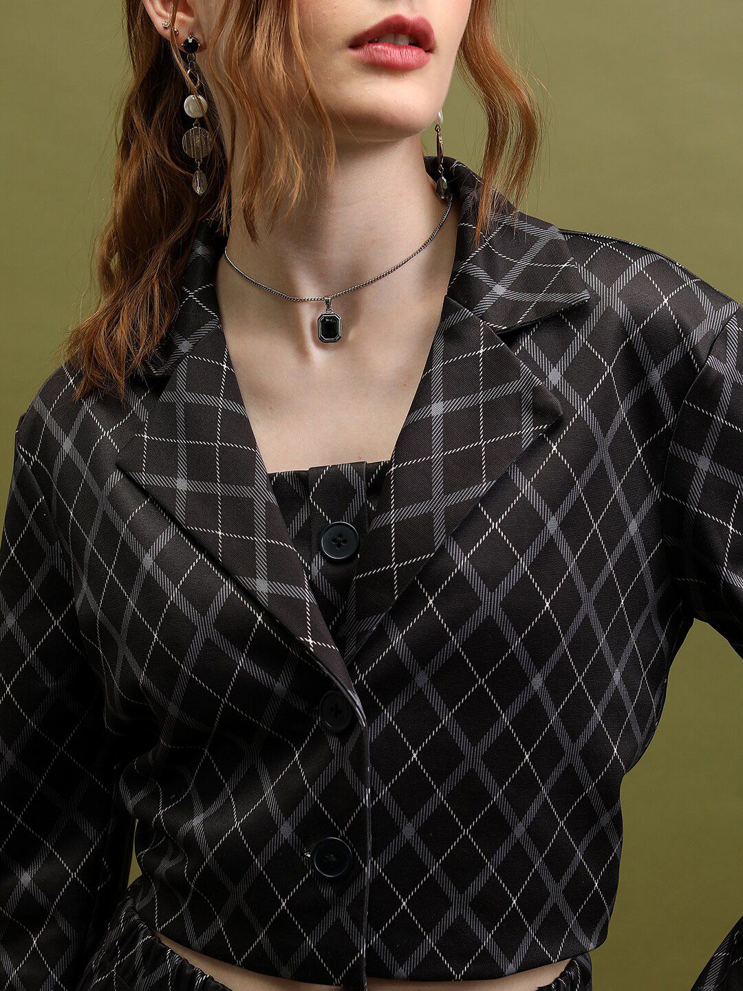Tokyo Talkies Black Square Neck Top & Flared Trouser & Jacket Co-Ords
