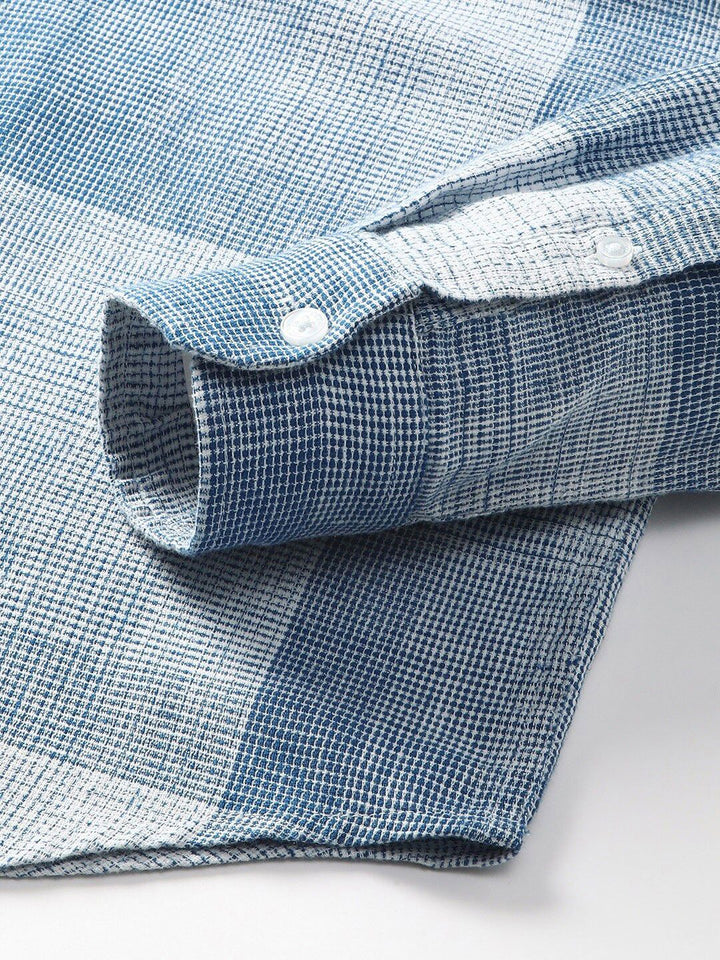THE BEAR HOUSE Slim Fit Micro Checked Casual Shirt