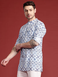 Anouk Band Collar Ethnic Motifs Printed Kurta