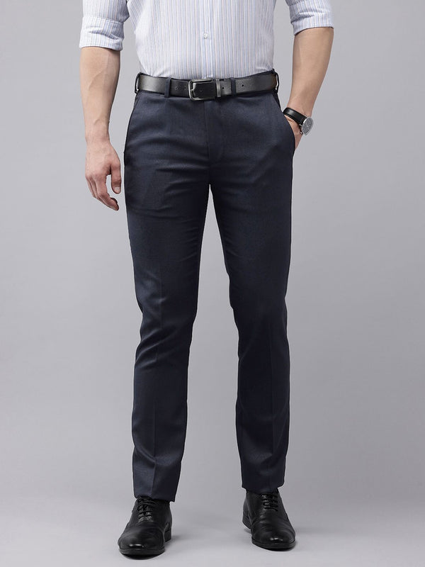 Park Avenue Men Textured Slim Fit Formal Trousers