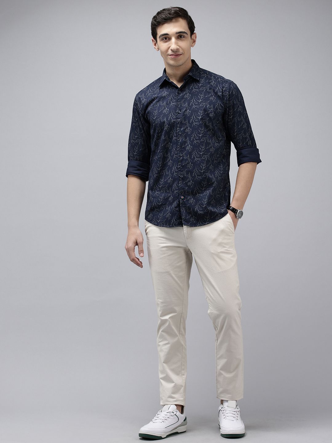 Park Avenue Slim Fit Floral Printed Pure Cotton Casual Shirt