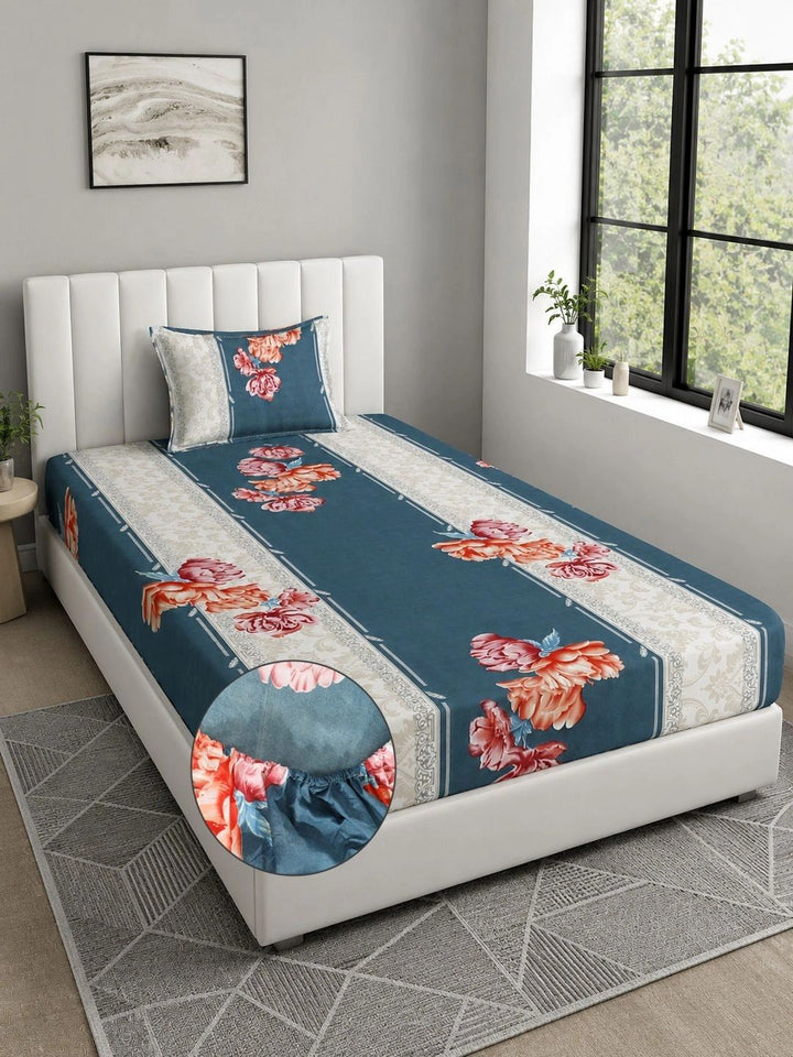 Moda Rapido X KLOTTHE Berwarna-warni & Bunga Merah Jambu 300 TC Cadar Bujang dengan 1 Sarung Bantal