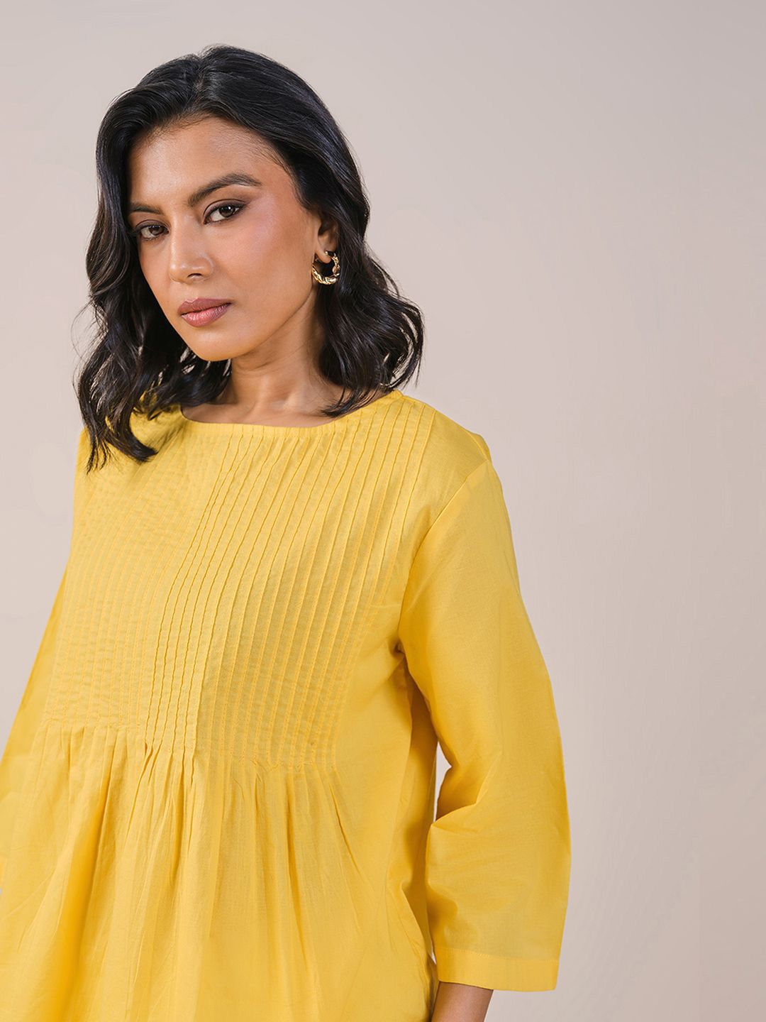AND Round Neck Solid Cotton Top
