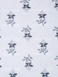 Moda Rapido X KLOTTHE White & Blue Floral 300 TC Single Bedsheet with 1 Pillow Covers