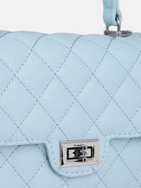 DressBerry Textured Structured Satchel Bag with Quilted