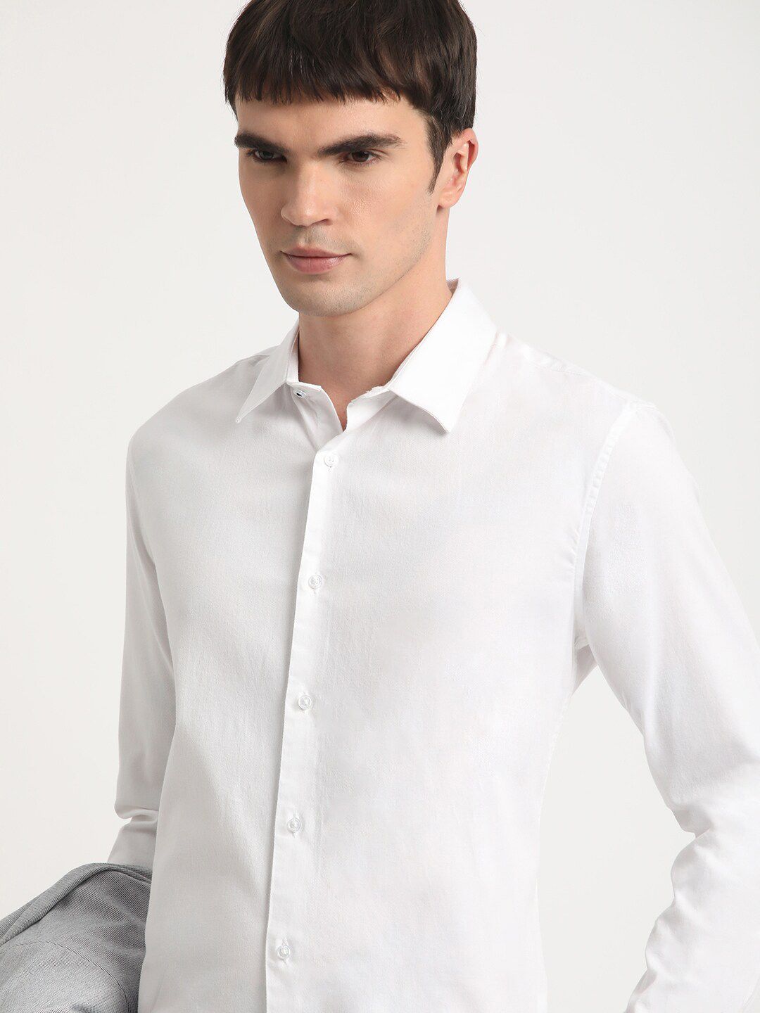 THE BEAR HOUSE Twill Slim Fit Cotton Formal Shirt