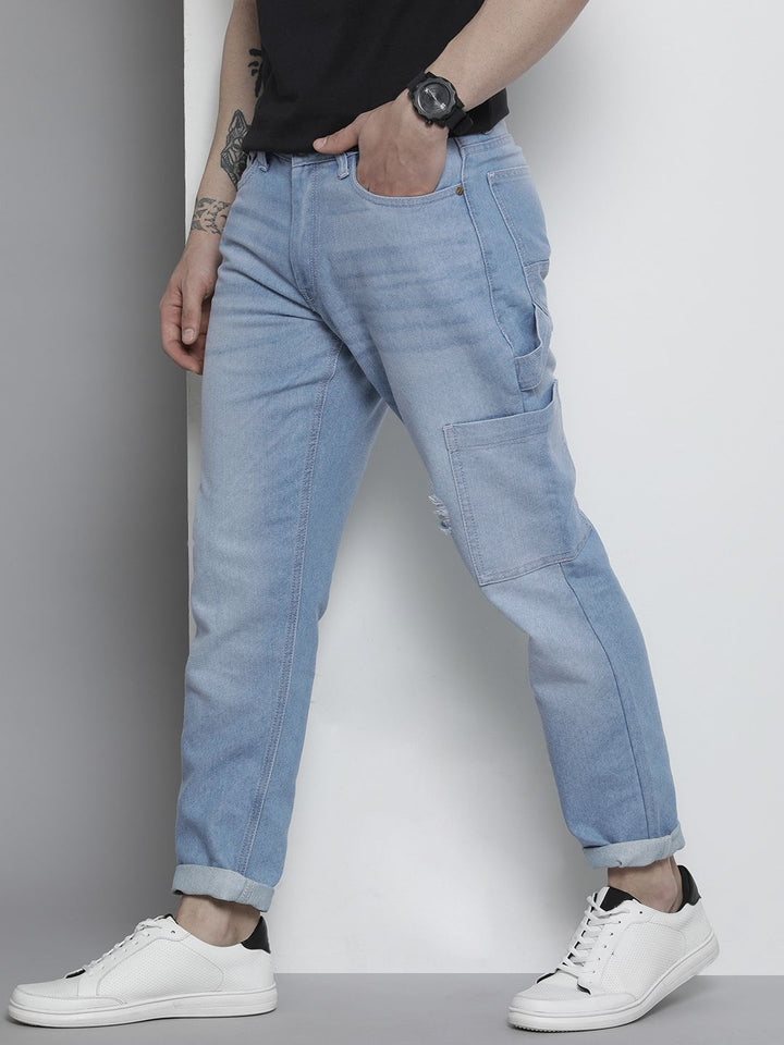 The Indian Garage Co Men Relaxed Fit Mildly Distressed Light Fade Jeans