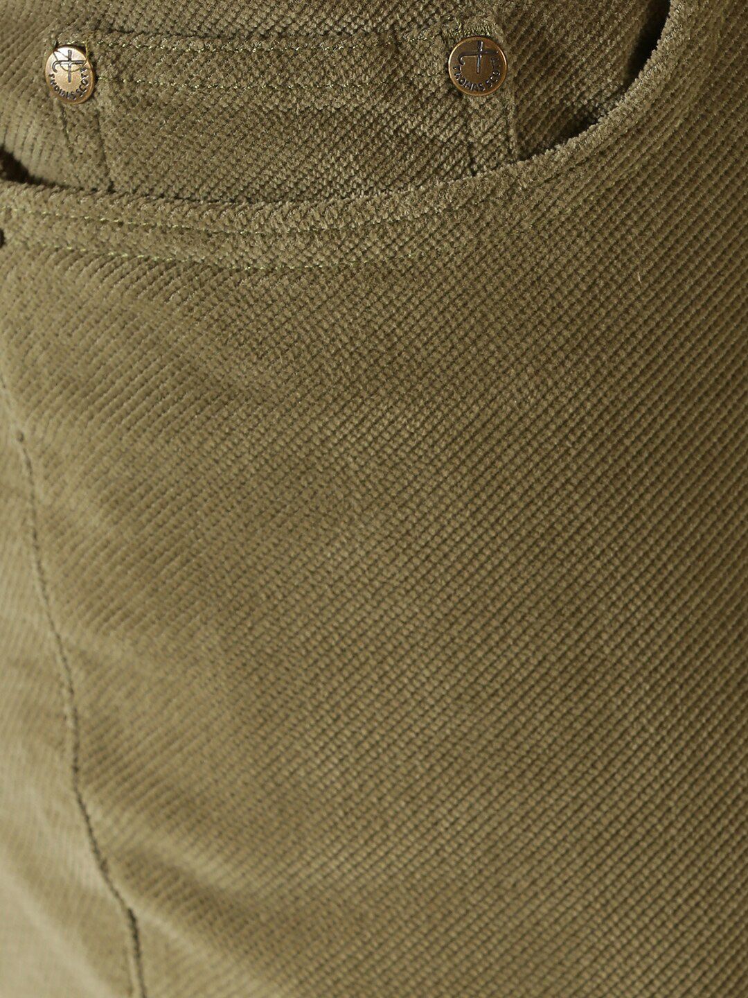 Thomas Scott Men Mid-Rise Regular Fit Corduroy Chinos Trousers