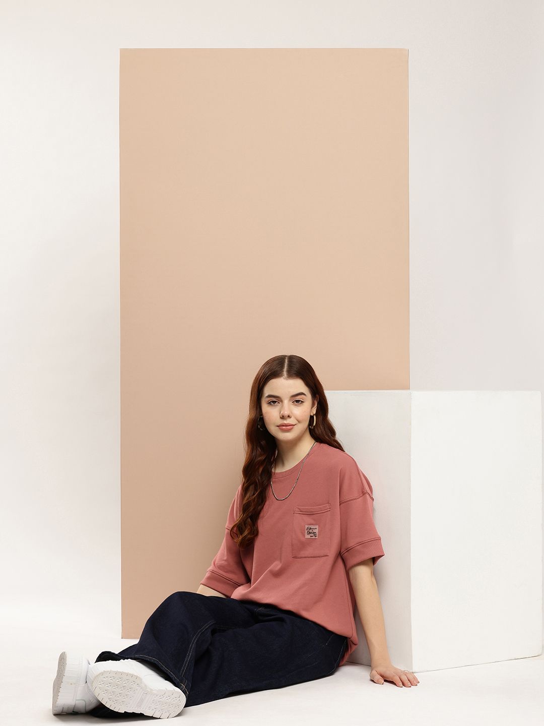 Difference of Opinion Women Oversized Drop Shoulder Ultra Soft Drapey Cotton T-Shirt