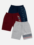 HELLCAT Boys Pack Of 3 Typography Printed Shorts