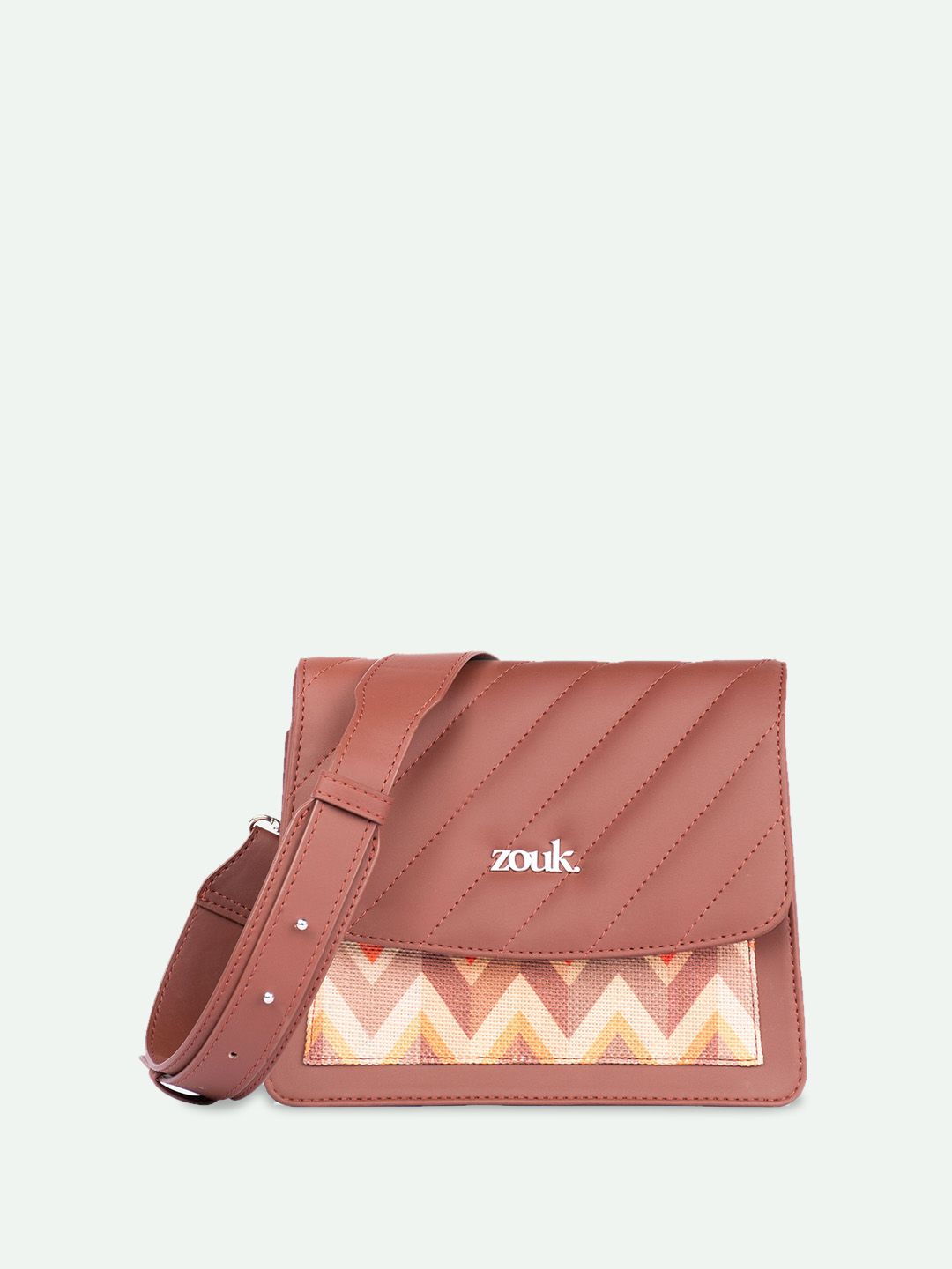 ZOUK Women Stripes Structured Basic Sling Bag