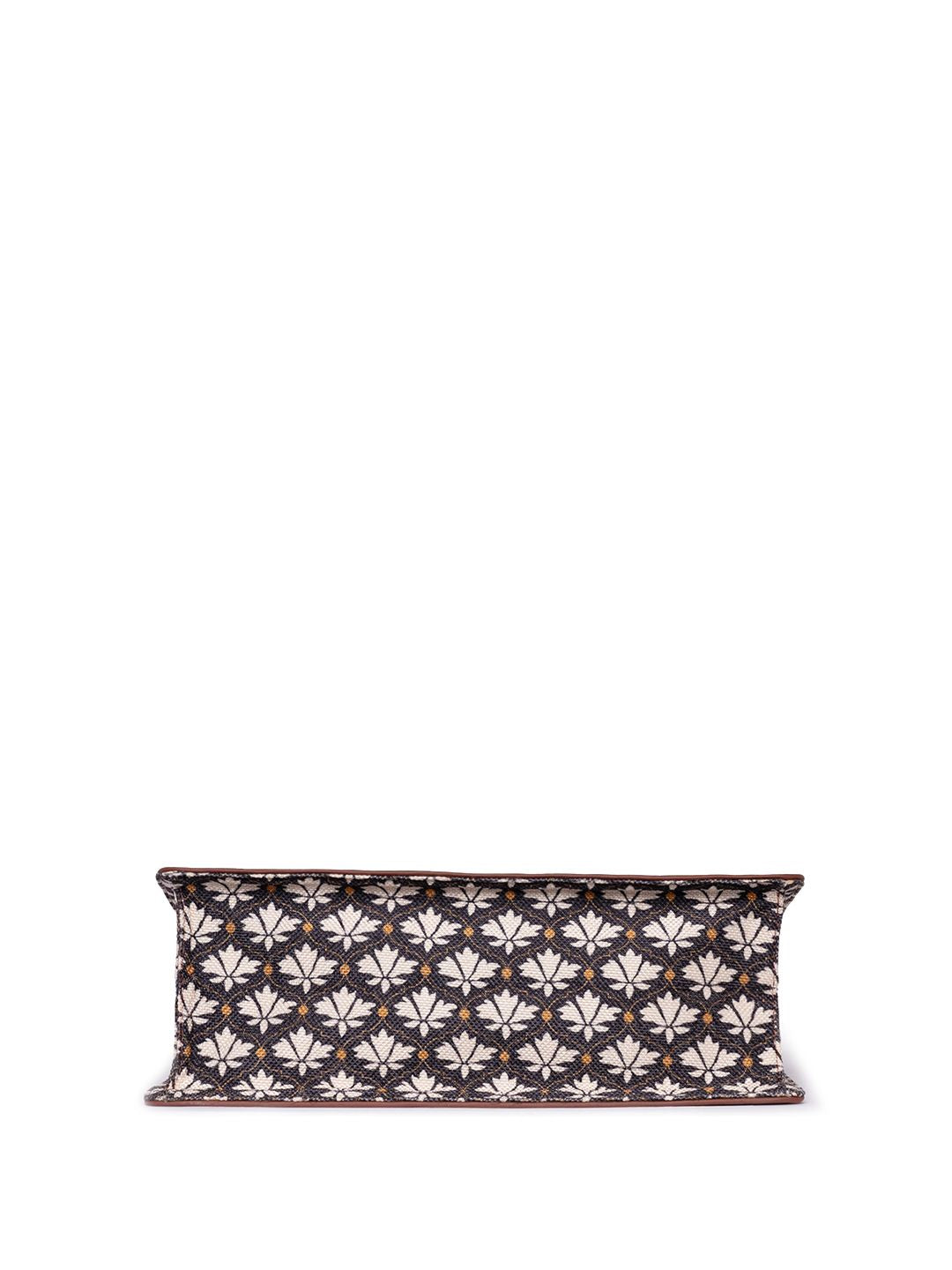 ZOUK Ethnic Motifs Printed Structured Jute Tote Bag
