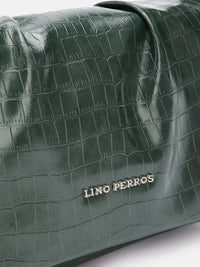 Lino Perros Croc-Textured Structured Shoulder Bag