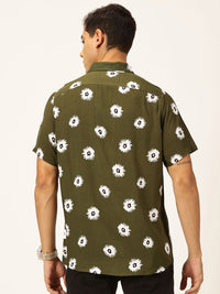 Thomas Scott Spread Collar Short Sleeves Premium Slim Fit Floral Printed Casual Shirt