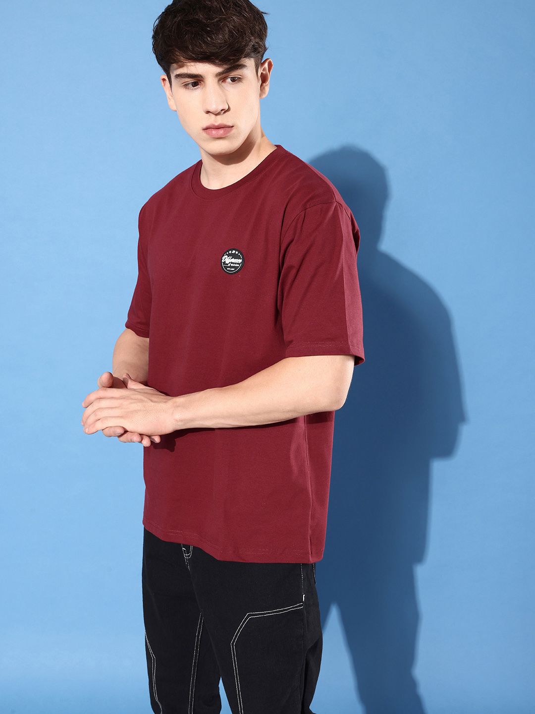 Difference of Opinion Men Pure Cotton Printed Oversized T-shirt