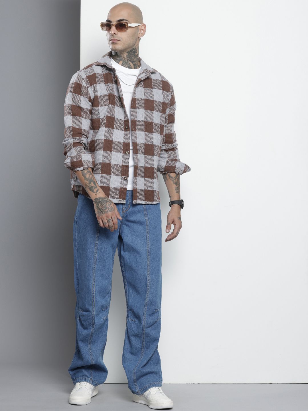 The Indian Garage Co Checked Pure Cotton Casual Shirt