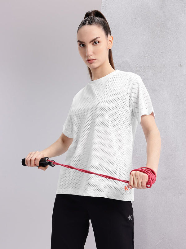 HRX by Hrithik Roshan Women Perforated Rapid-Dry Training T-shirt