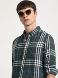 THE BEAR HOUSE Slim Fit Tartan Checked Button Down Collar Twill Casual Shirt