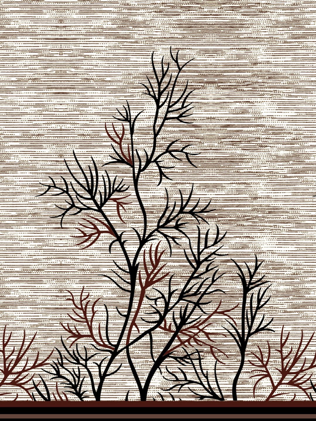Story@home Brown & Grey Set of 2 Pieces Ethnic Motifs Door Curtain