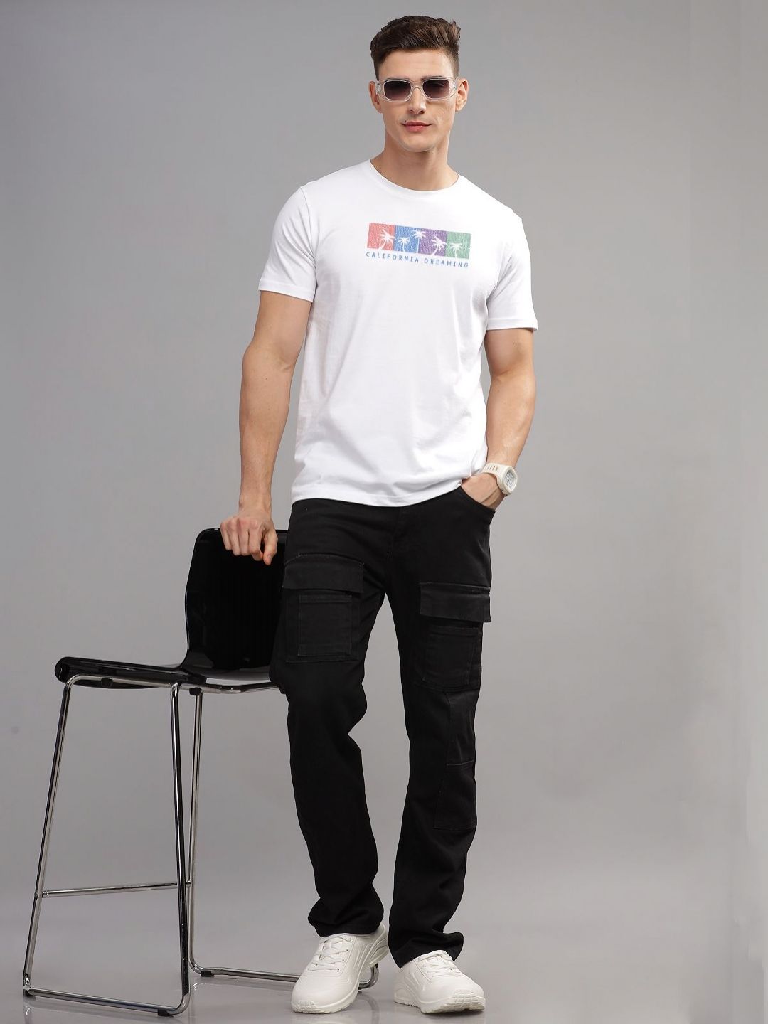ADRO Typography Printed Round Neck Pure Cotton T-shirt
