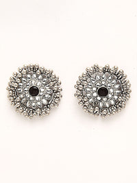 KARATCART Oxidised Silver-Toned & White Kundan-Studded Afghani Tribal Handcrafted Jewellery Set