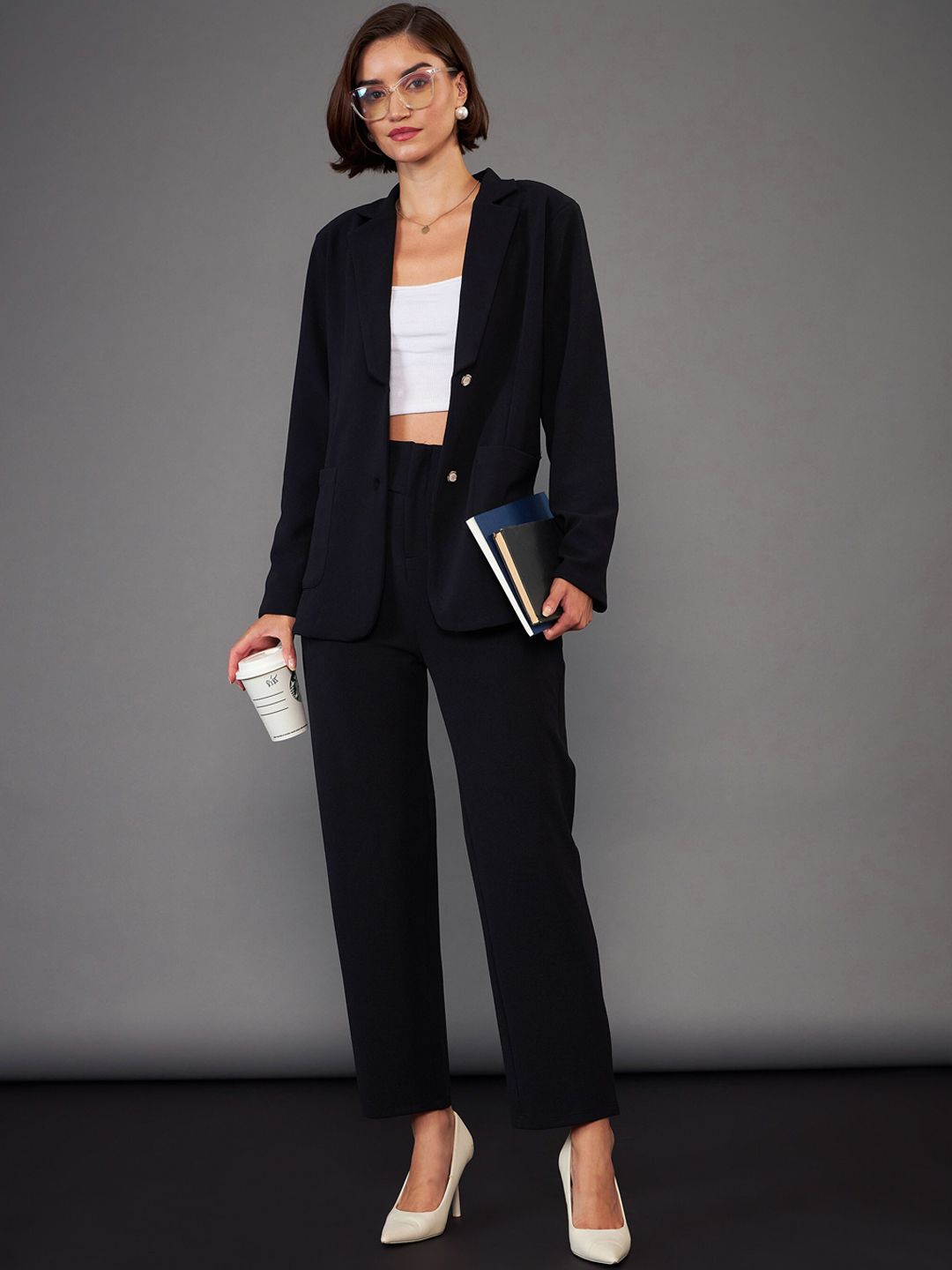 SASSAFRAS worklyf Slim Fit Blazer With Trousers Co-Ords