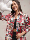 Tokyo Talkies Disney Mickey Mouse Women Satin Shirt
