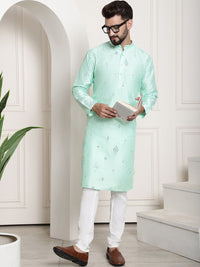 SOJANYA Embroidered Regular Mirror Work Kurta with Churidar