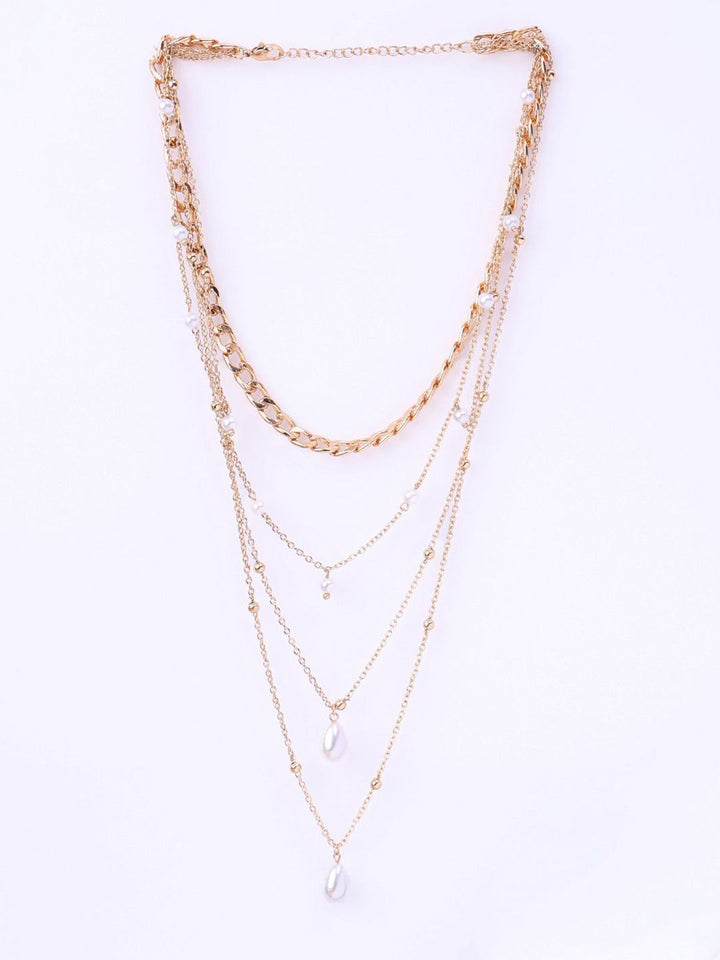 VOGUE PANASH Rantai Bersalut Emas Dengan Kalung Berlapis Manik