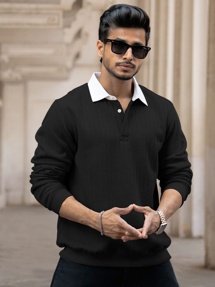 Powerlook Men Solid Polo Collar Cotton T-shirt