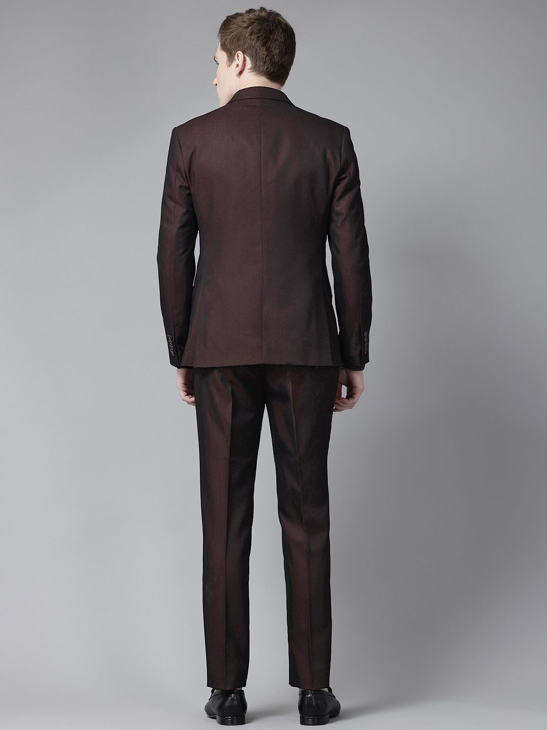 Park Avenue Self Design Super Slim Fit Single-Breasted 3-Piece Party Suit