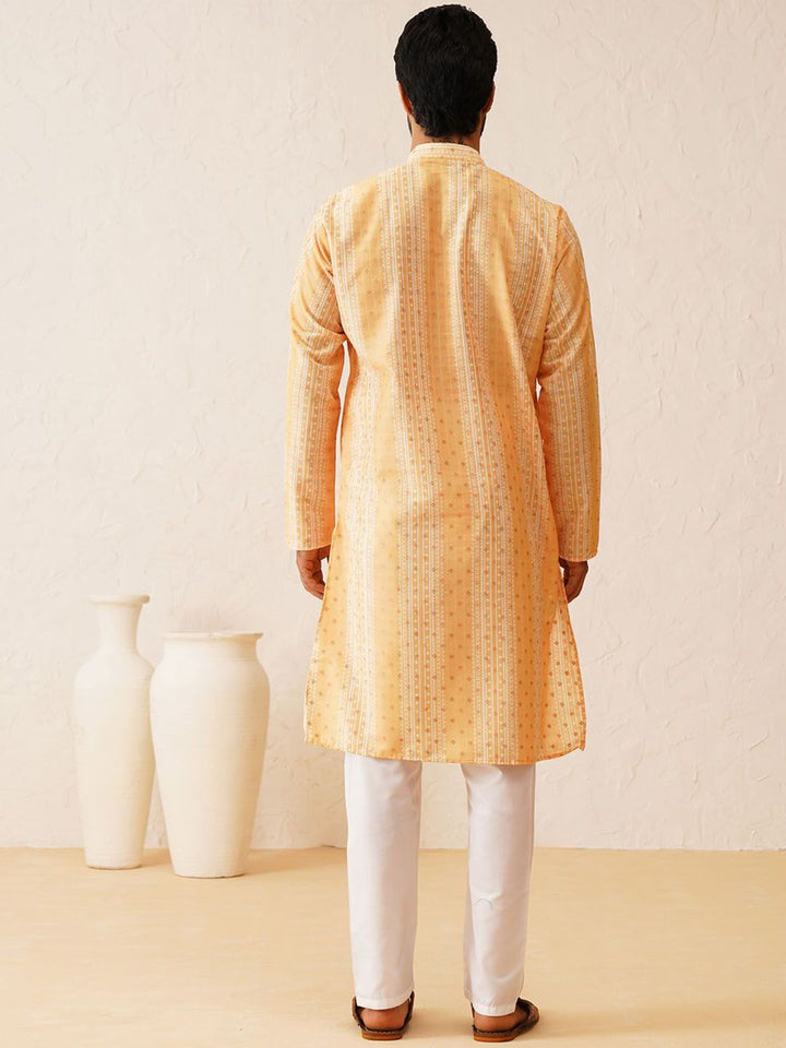 SOJANYA Motif Etnik Bercetak Kolar Jalur Kapas Kurta Sutera Dengan Piyama