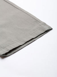 The Indian Garage Co Men Grey Slim Fit Cotton Cargos Trousers