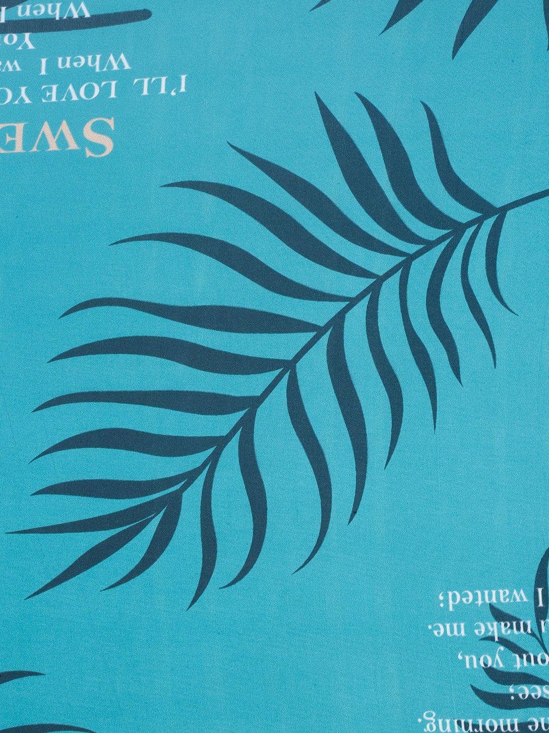 Cortina Teal Biru &amp; Hitam Sarung Sofa 1 Tempat Duduk Bercetak Unik Tidak Licin