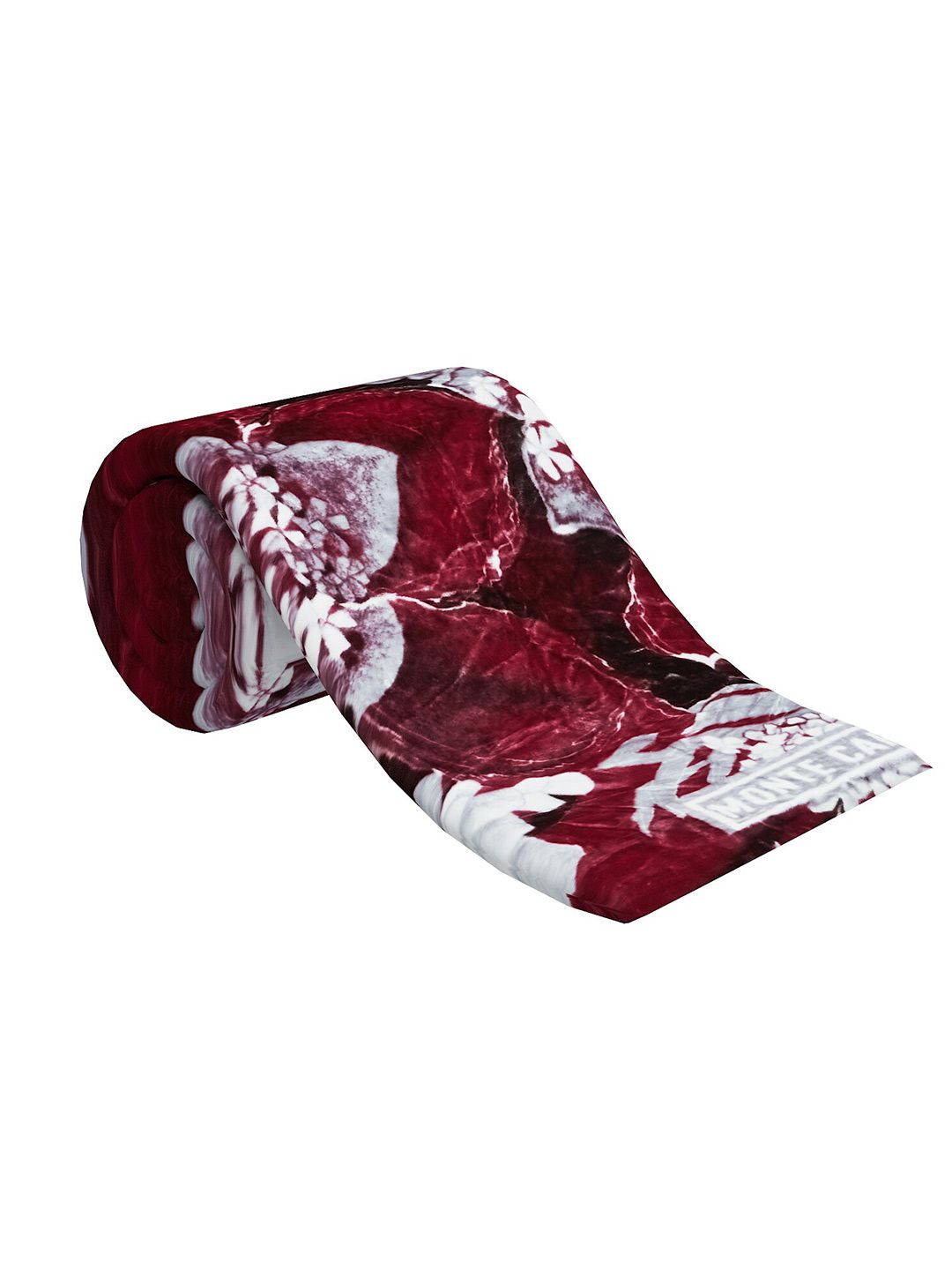 Monte Carlo Maroon Floral Heavy Winter Single Bed Blanket