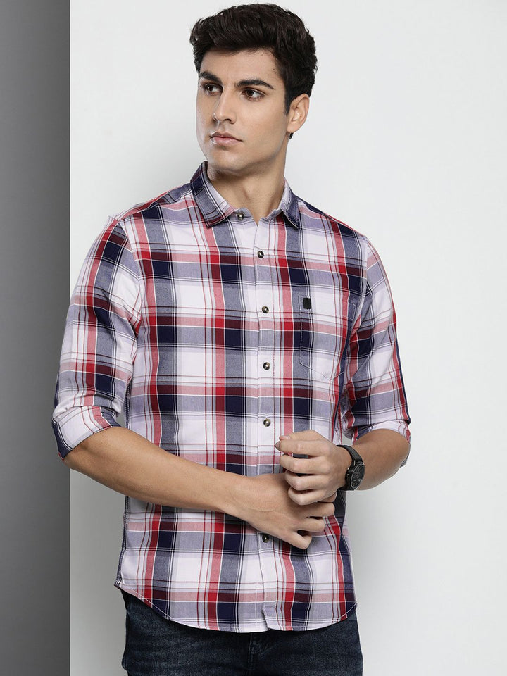 The Indian Garage Co Men Tartan Checked Casual Shirt
