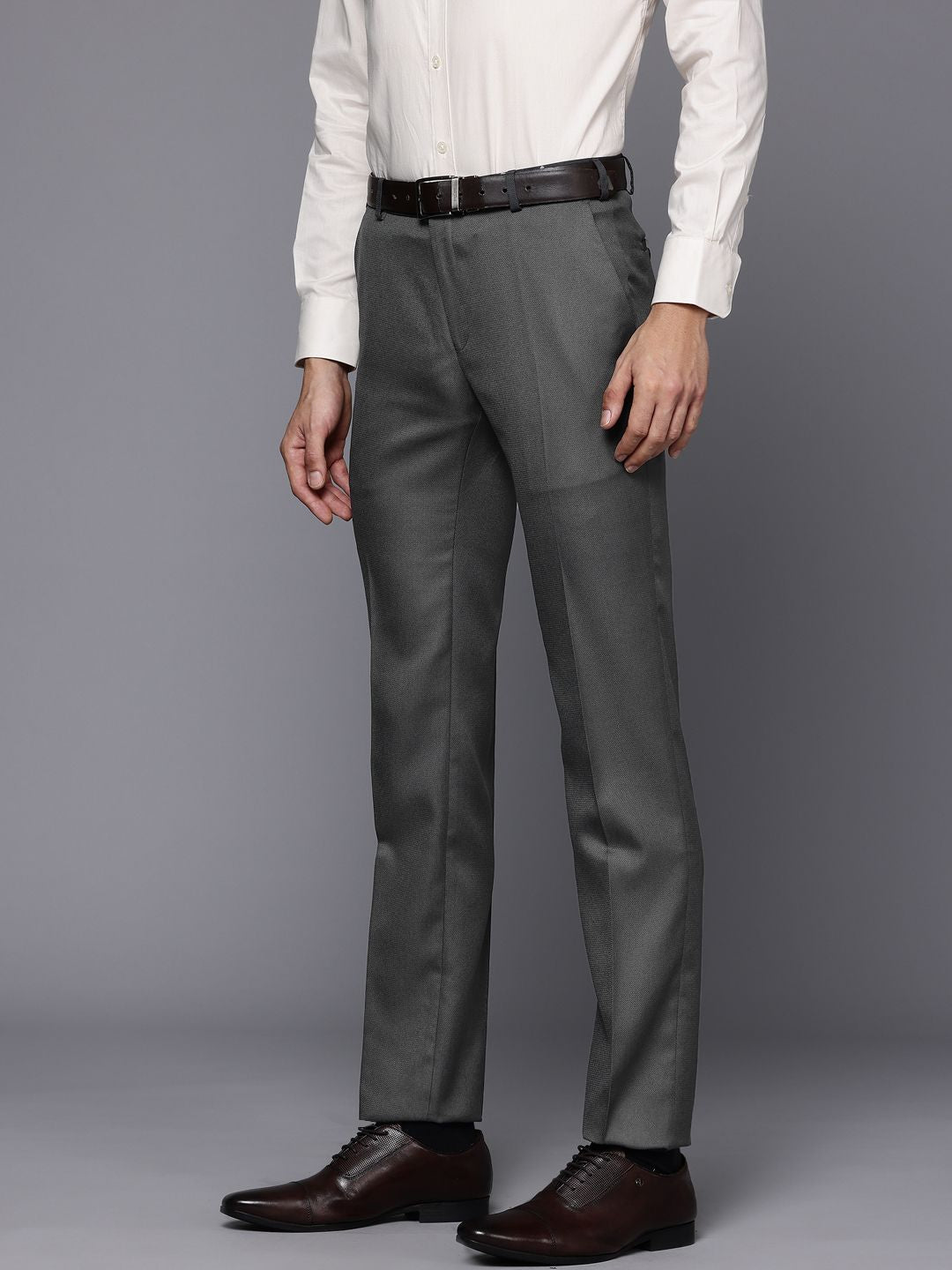 Raymond Men Textured Slim Fit Trousers