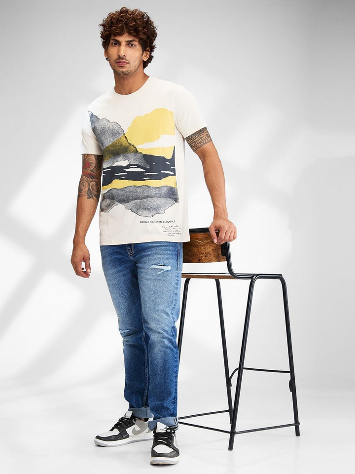 SPYKAR Men Raw Edge Slim Fit T-shirt