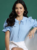 DressBerry Peter Pan Collar Seersucker Top