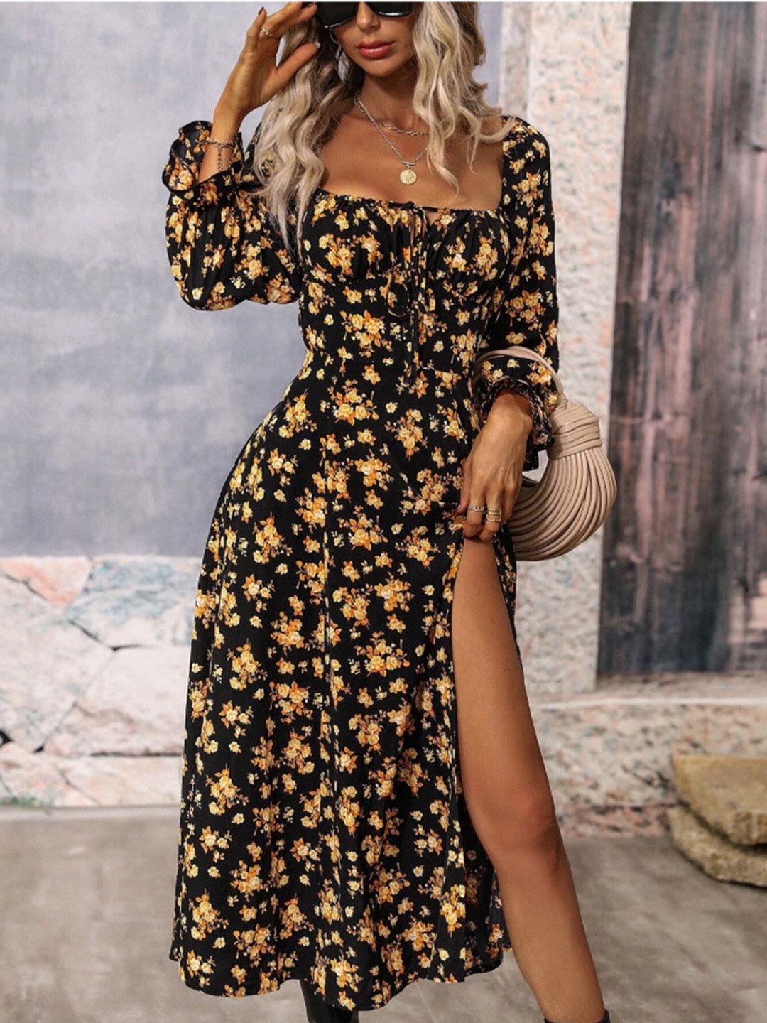 all about you Floral Print Fit & Flare Dress