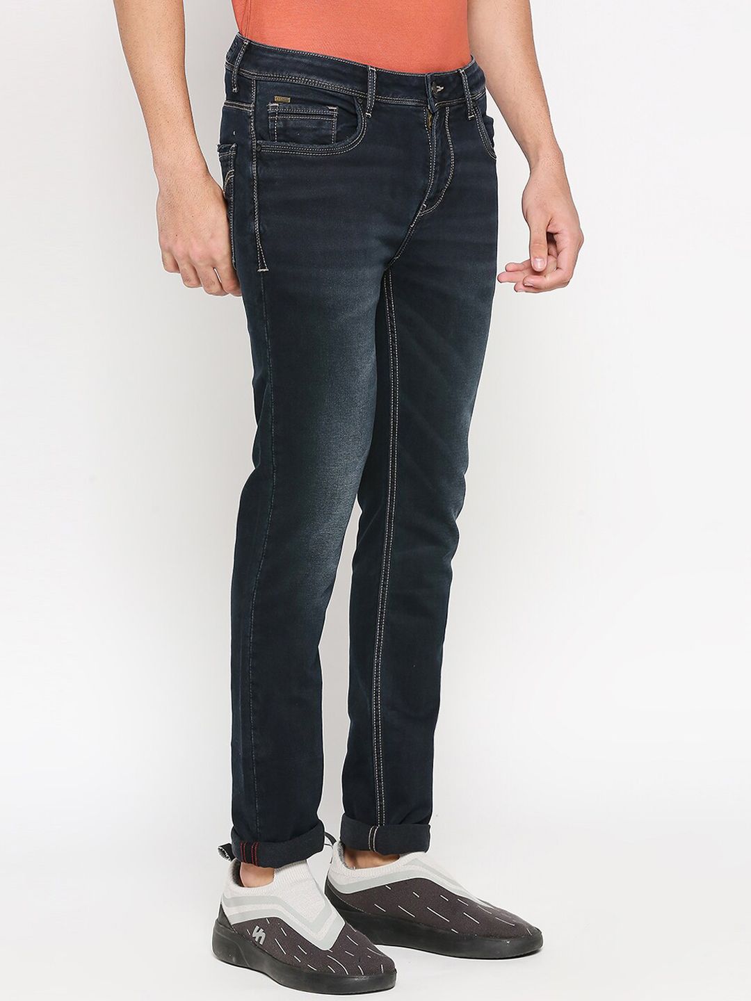 Being Human Men Slim Fit Mid-Rise Light Fade Clean Look Stretchable Jeans